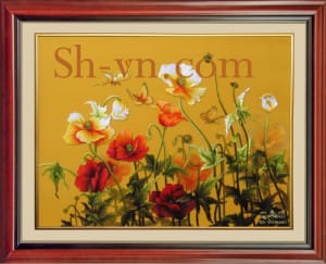 乡村风景画手工刺绣＝罌粟　38＝SHVN 1038 - 50cm x 70cm. (2)